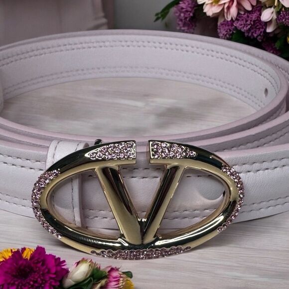 NWT Valentino Garavani Vlogo Shiny Leather Belt (75/30)